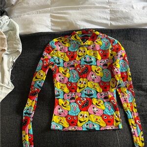 Multi coloured turtleneck sheer